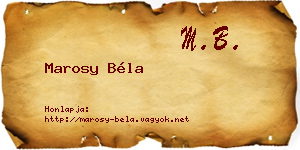 Marosy Béla névjegykártya